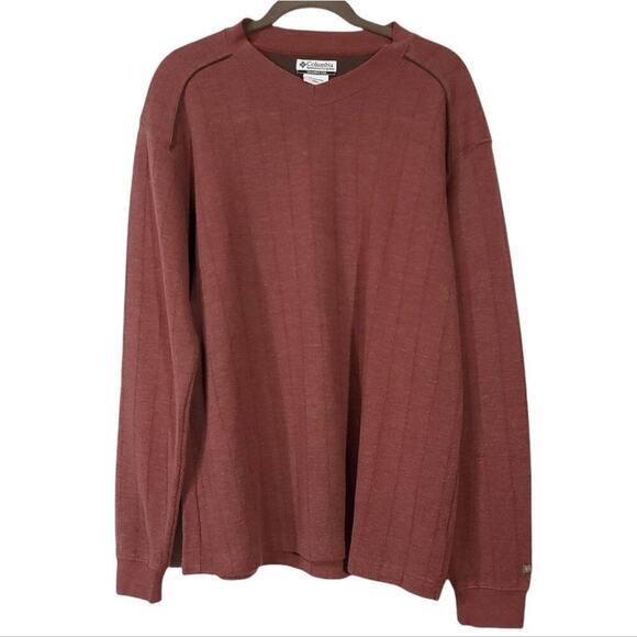 Columbia Mens Sweater Rust Brown Size Large Fall - Picture 1 of 5